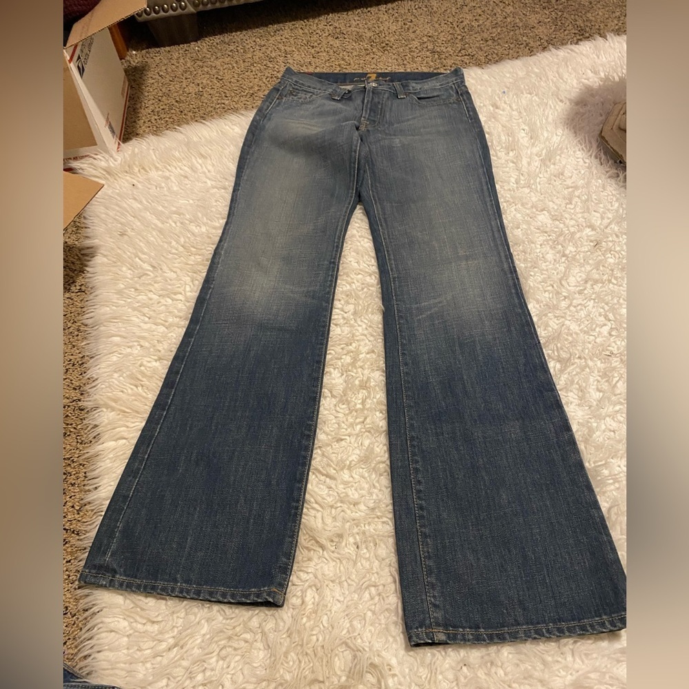 50%offw❤️ 7 For All Mankind Boy Cut Bootcut Denim Jeans Size 27 0303 button fly